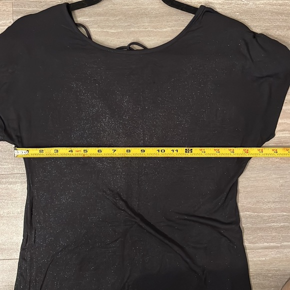 Black & Gold Shimmer Low-back Tee Dress - Picture 8 of 10